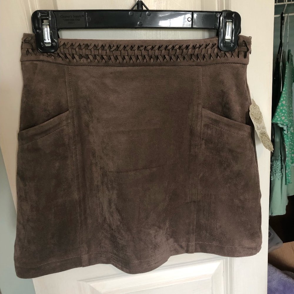 Altar'd State Brown Suede Mini Skirt Size XS